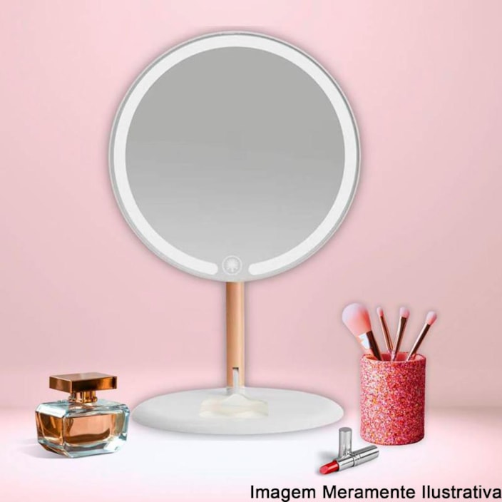 Espelho de Mesa Domus com Led e Bateria Recarregável