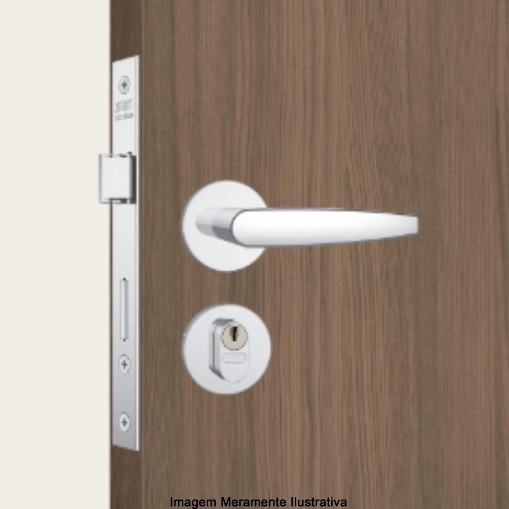 Fechadura Externa Zamac Stam 803/33 Roseta Acabamento Inox 40mm