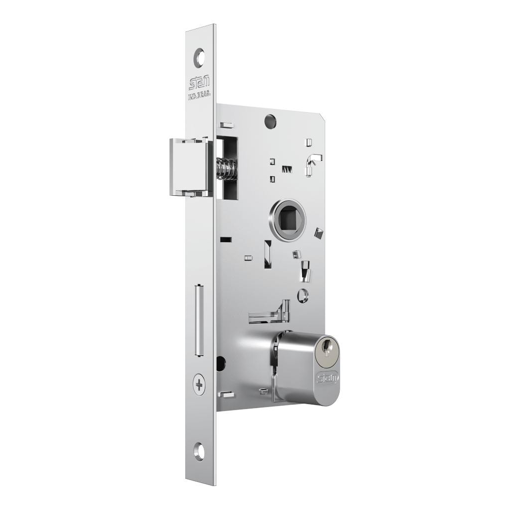 Fechadura Externa Zamac Stam 804/33 Espelho Acabamento Inox 40mm