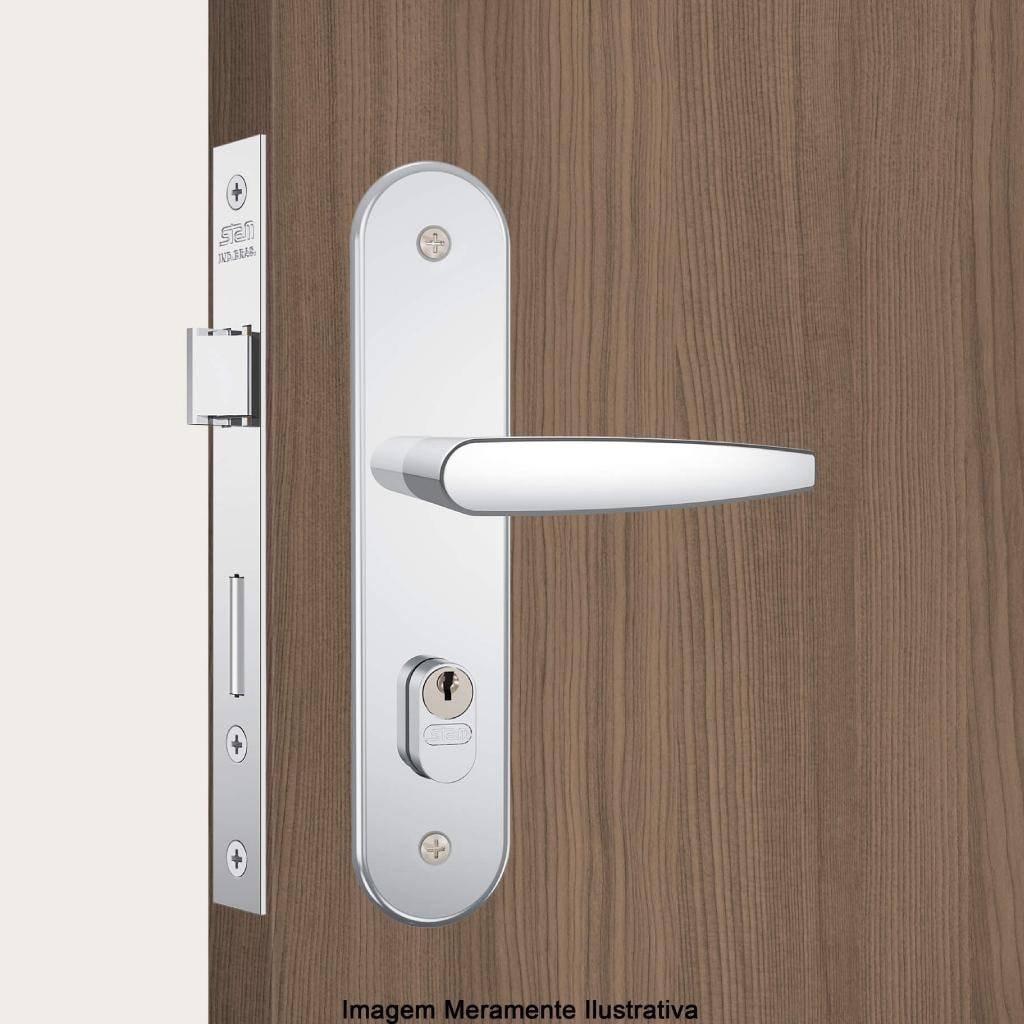 Fechadura Externa Zamac Stam 804/33 Espelho Acabamento Inox 40mm