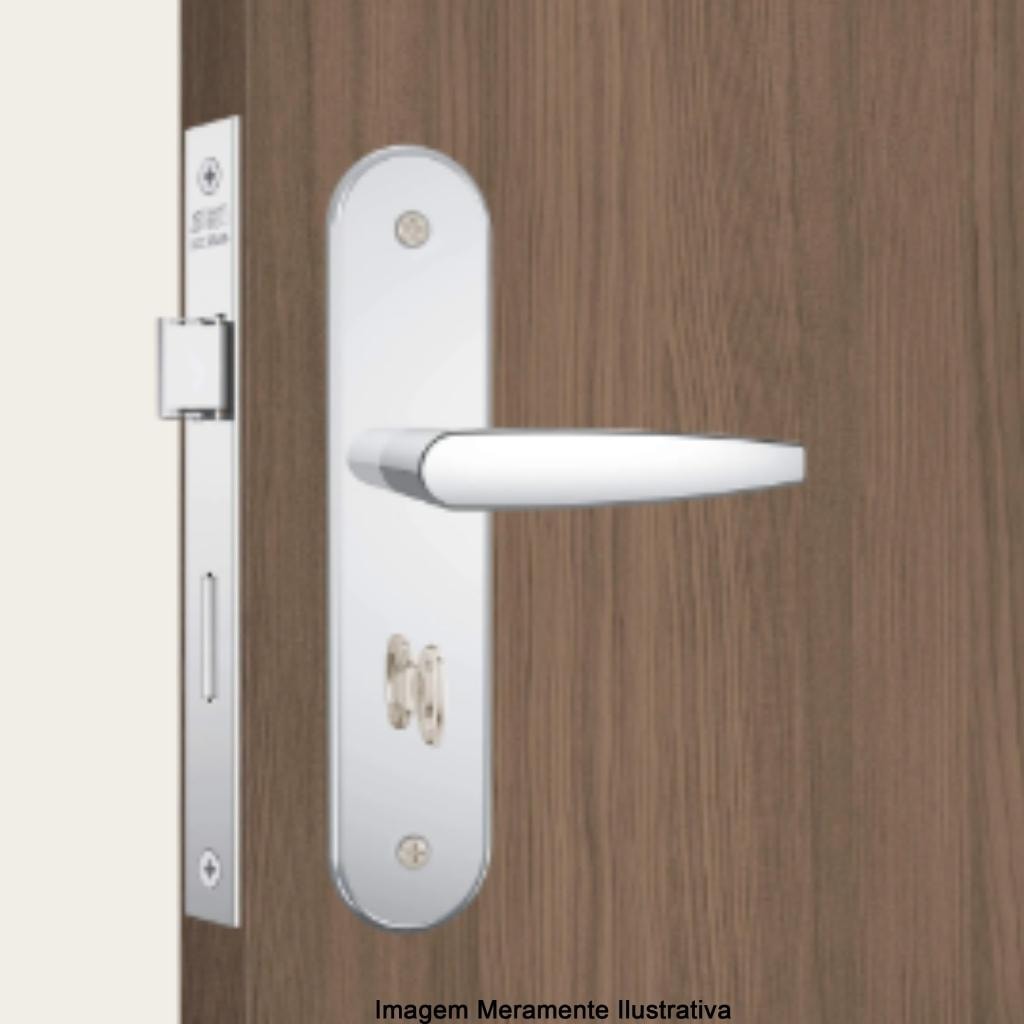 Fechadura para Banheiro Zamac Stam 824/33 Espelho Acabamento Inox 40mm