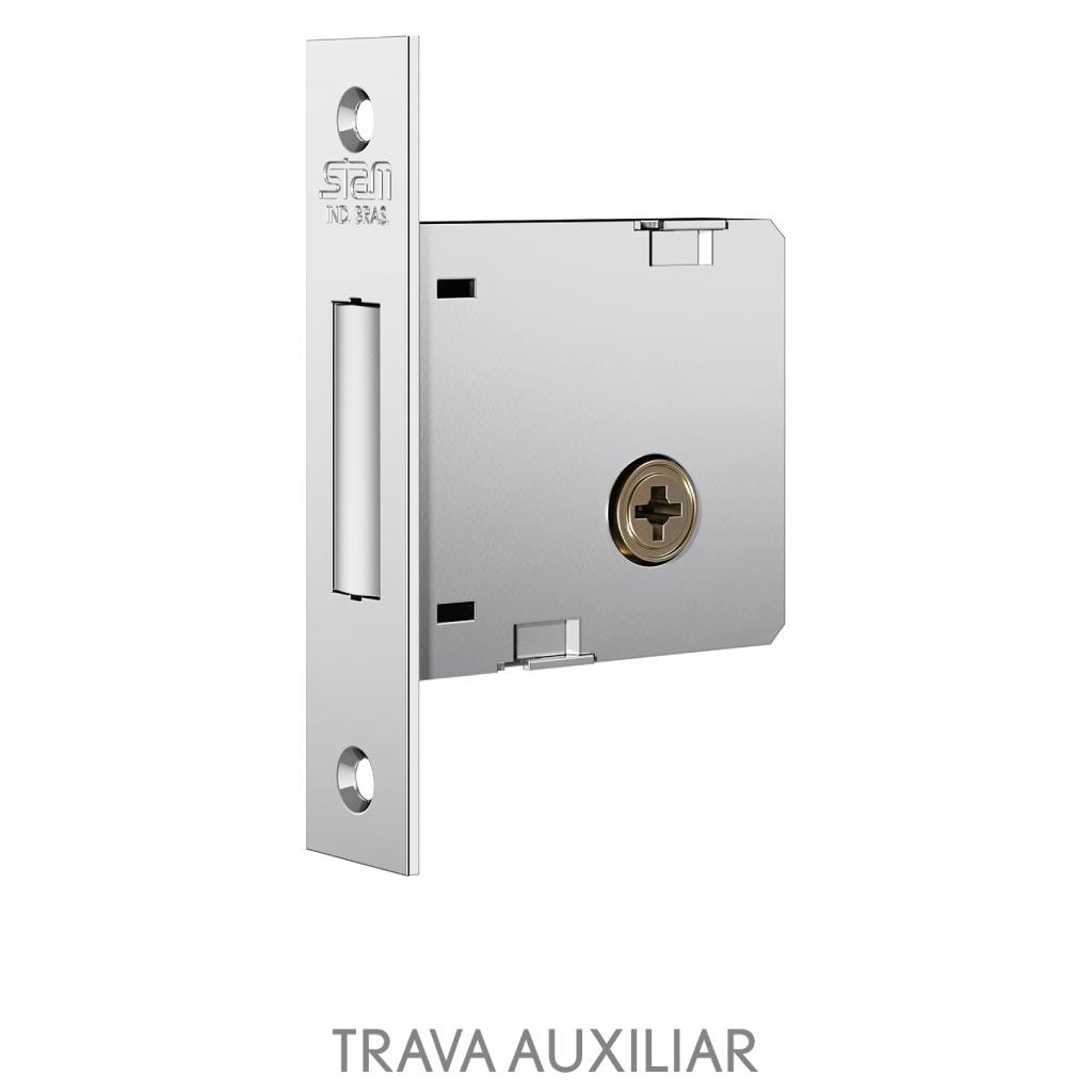 Fechadura Tetra Zamac Stam 1800/21 Espelho Acabamento Inox 40mm