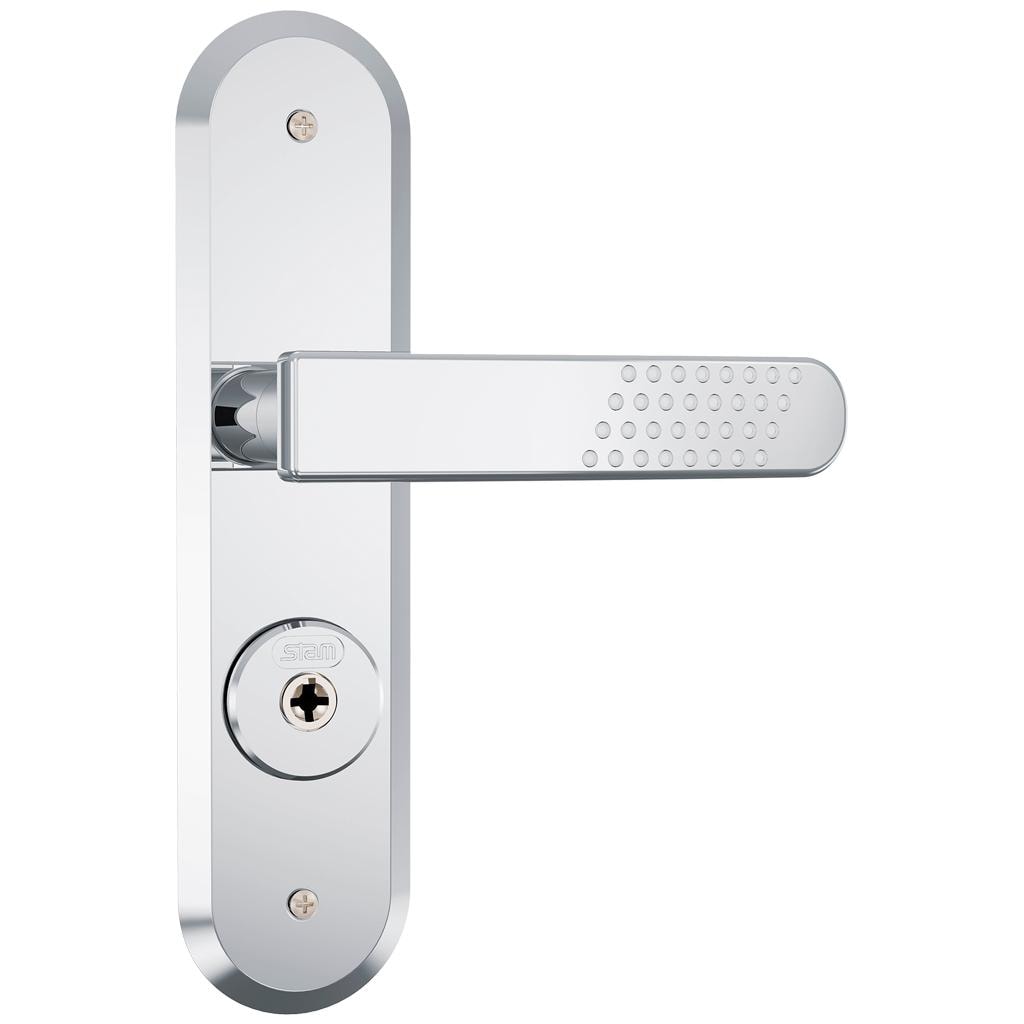 ごま様 Fechadura Tetra Zamac Stam 1800/21 Espelho Acabamento Inox 40mm