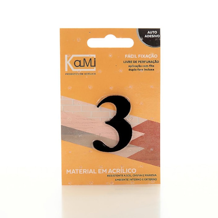 N mero Acr lico Kami 4cm N 3 Preto n-mero-acr-lico-kami-4cm-n-3-preto
