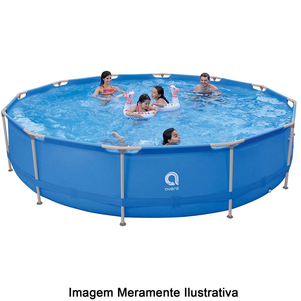 Piscina Articulada Uttil com Kit Reparo e Válvula de Drenagem Azul