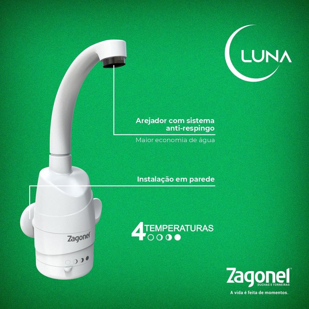 Torneira 4 Temperaturas Zagonel Luna Branco 5500W 220V